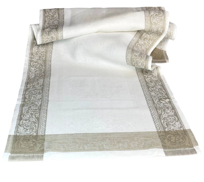 White And Tan Table Runner