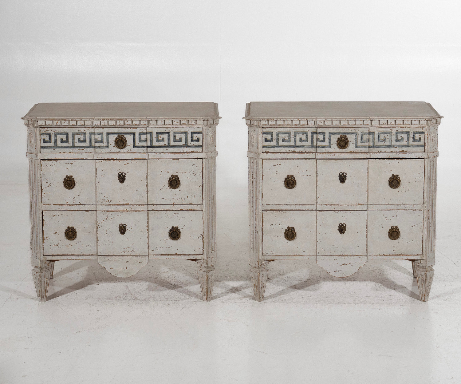 Pair Of Swedish Break-Front Chests