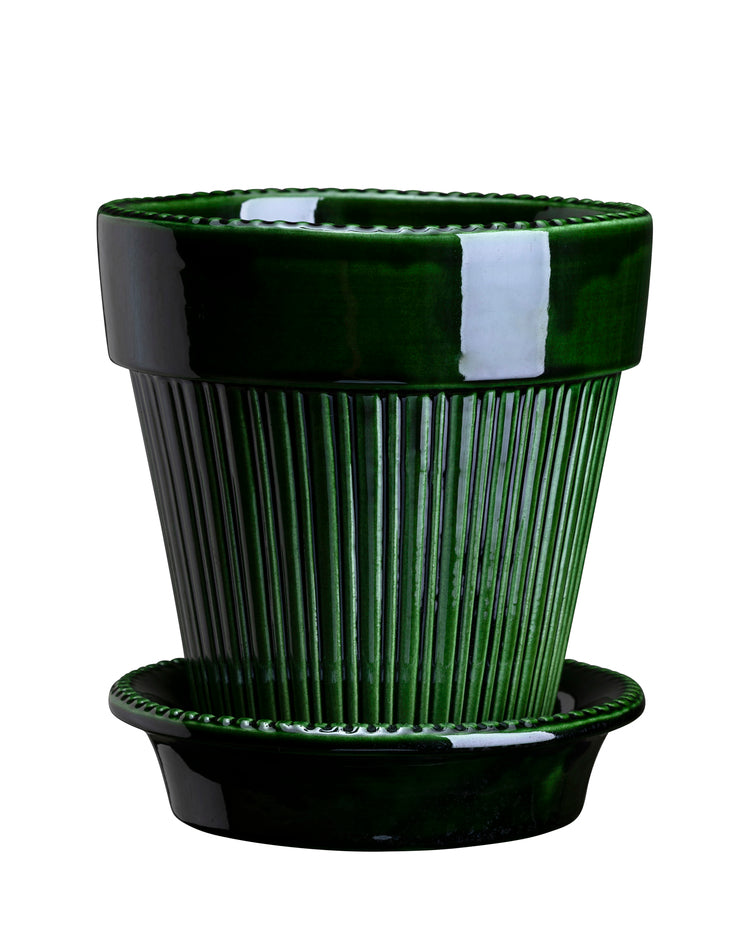 Simona Pot Set, Glazed Emerald Green