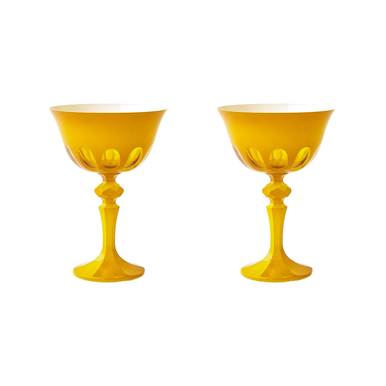 Rialto Glass Coupe Saffron, Set of 2
