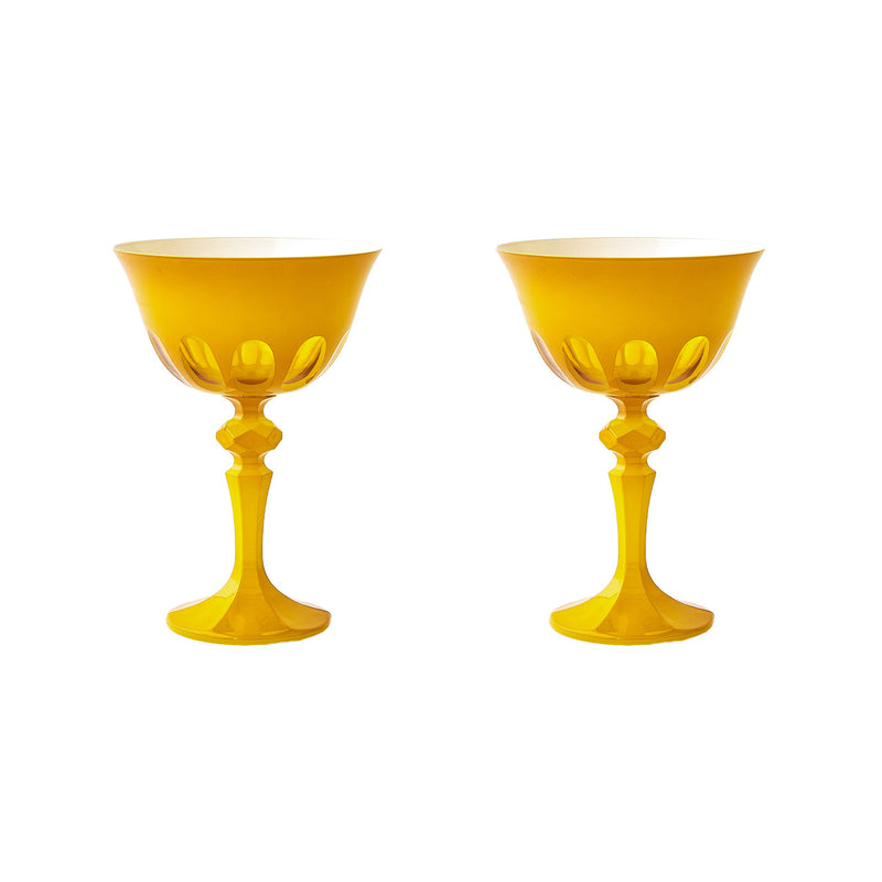 Rialto Glass Coupe Saffron, Set of 2