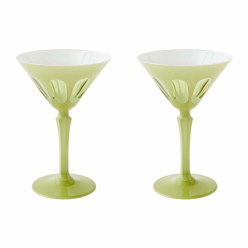 Rialto Glass Martini Pale Sage , Set Of 2