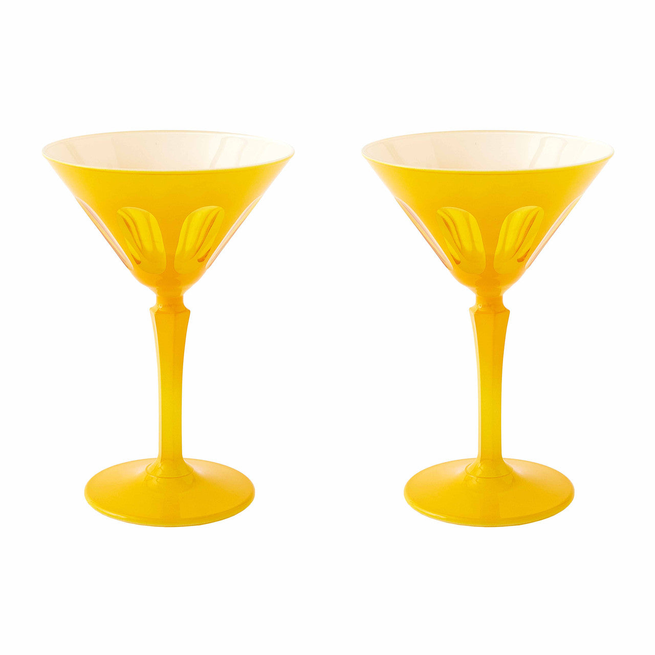 Rialto Glass Martini Saffron , Set Of 2