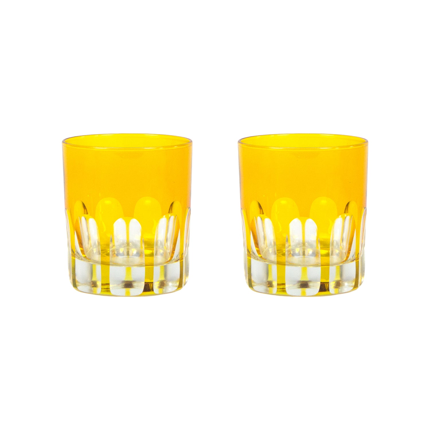 Rialto Glass Old Fashion Ginger, Dark Yellow, Set of 2