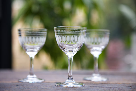 Crystal Liqueur Glasses With Ovals Design (Set of 6)