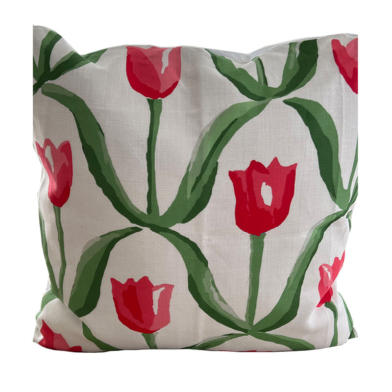 Dana Gibson Pink Tulip on White Pillow