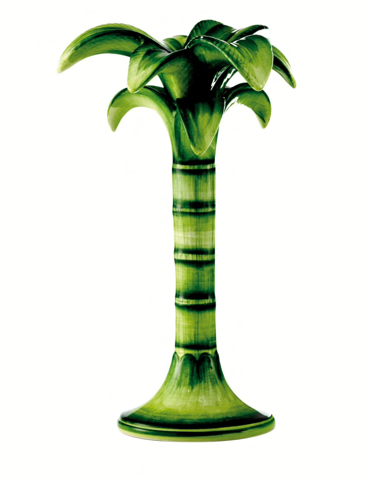 Medium Handpainted Palm Tree Candle Holder