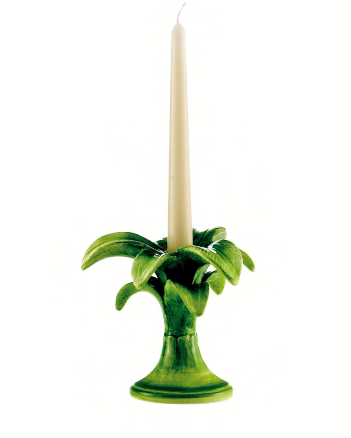 Small Handpainted Palm Candlestick