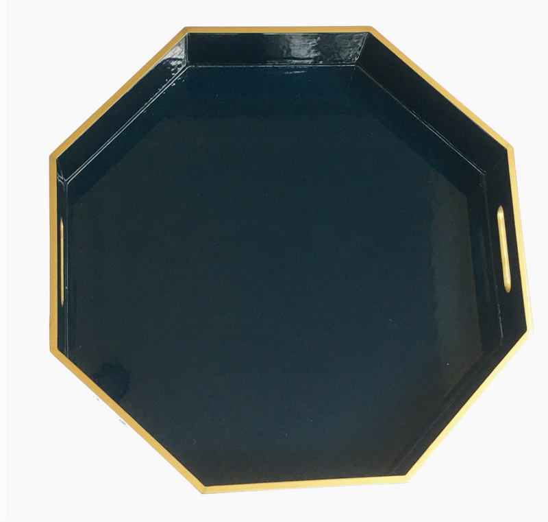 Stinson Octagonal Tray with Stand Navy