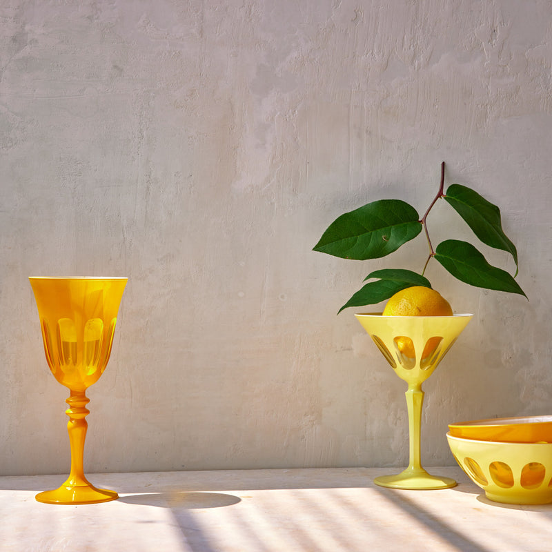 Rialto Glass Martini Saffron , Set Of 2