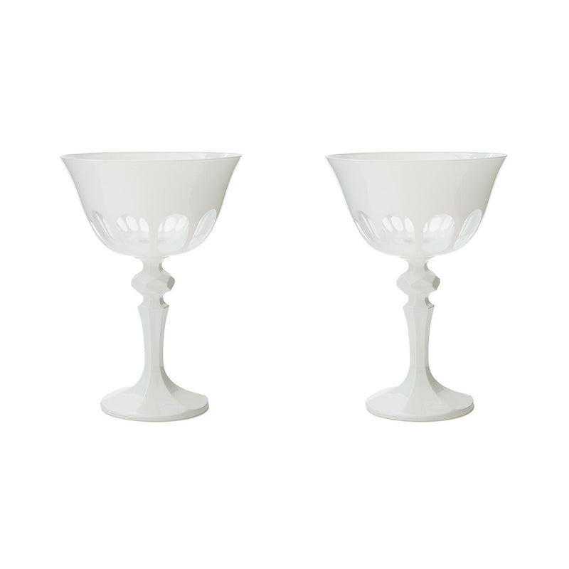 Rialto Glass Coupe Chalk, Set of 2