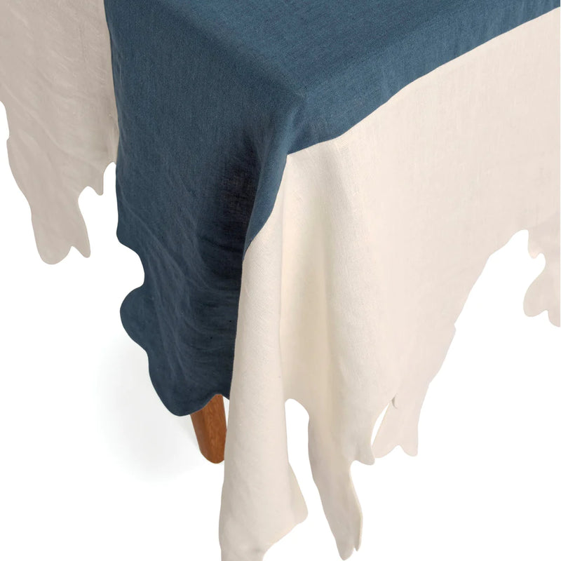 Sultana Tablecloth Stripes Blue and White