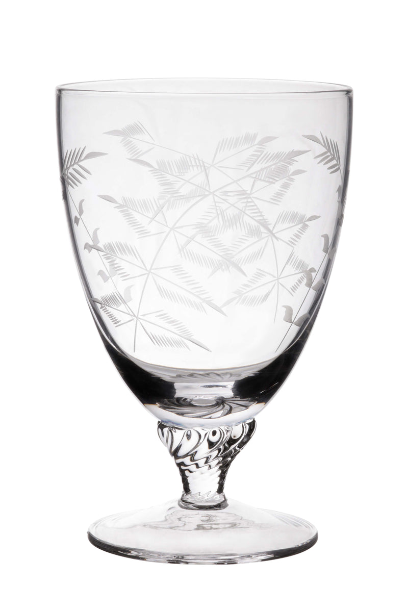 Crystal Bistro Glasses With Fern Design (Set of 6)