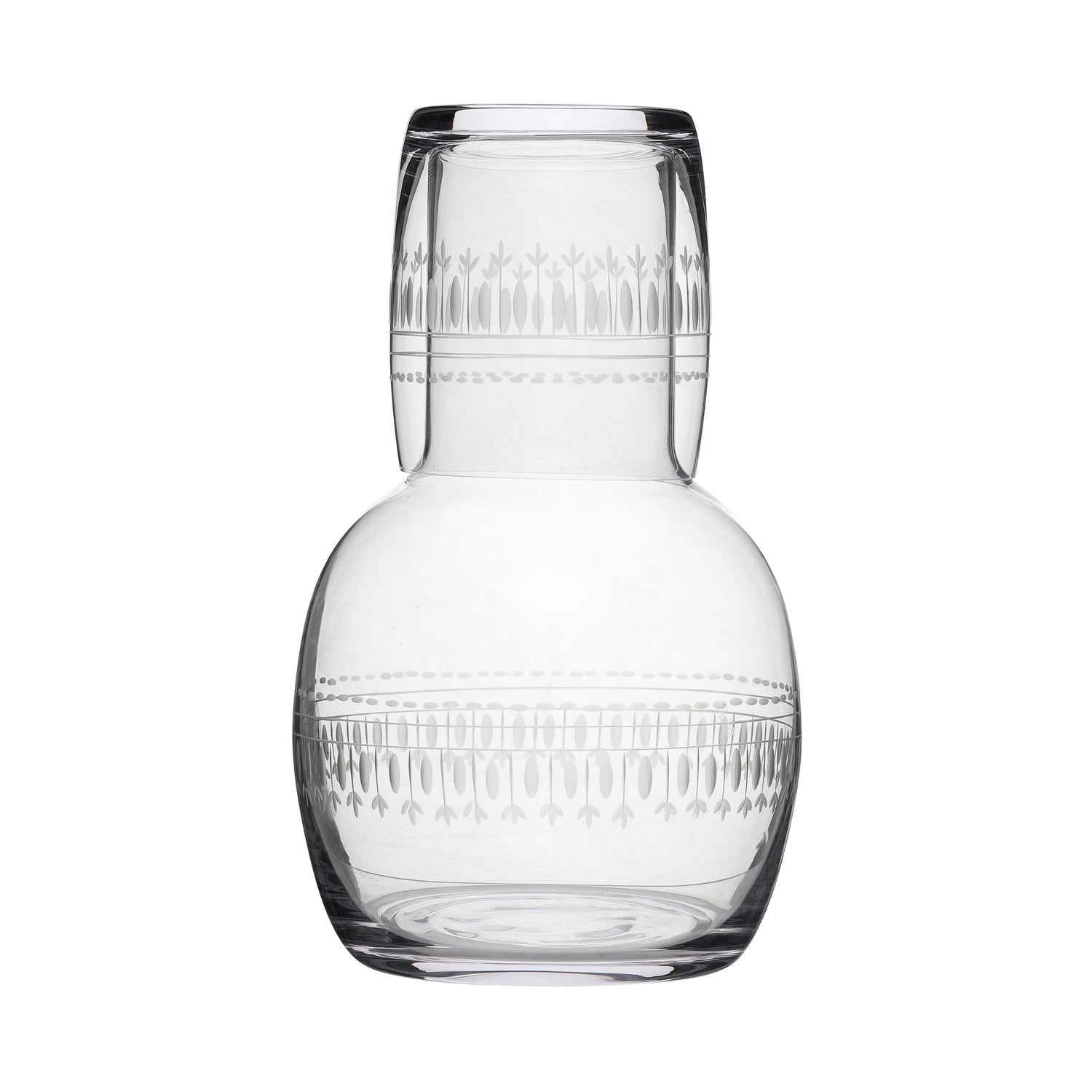 Crystal Carafe Set With Ovals Design