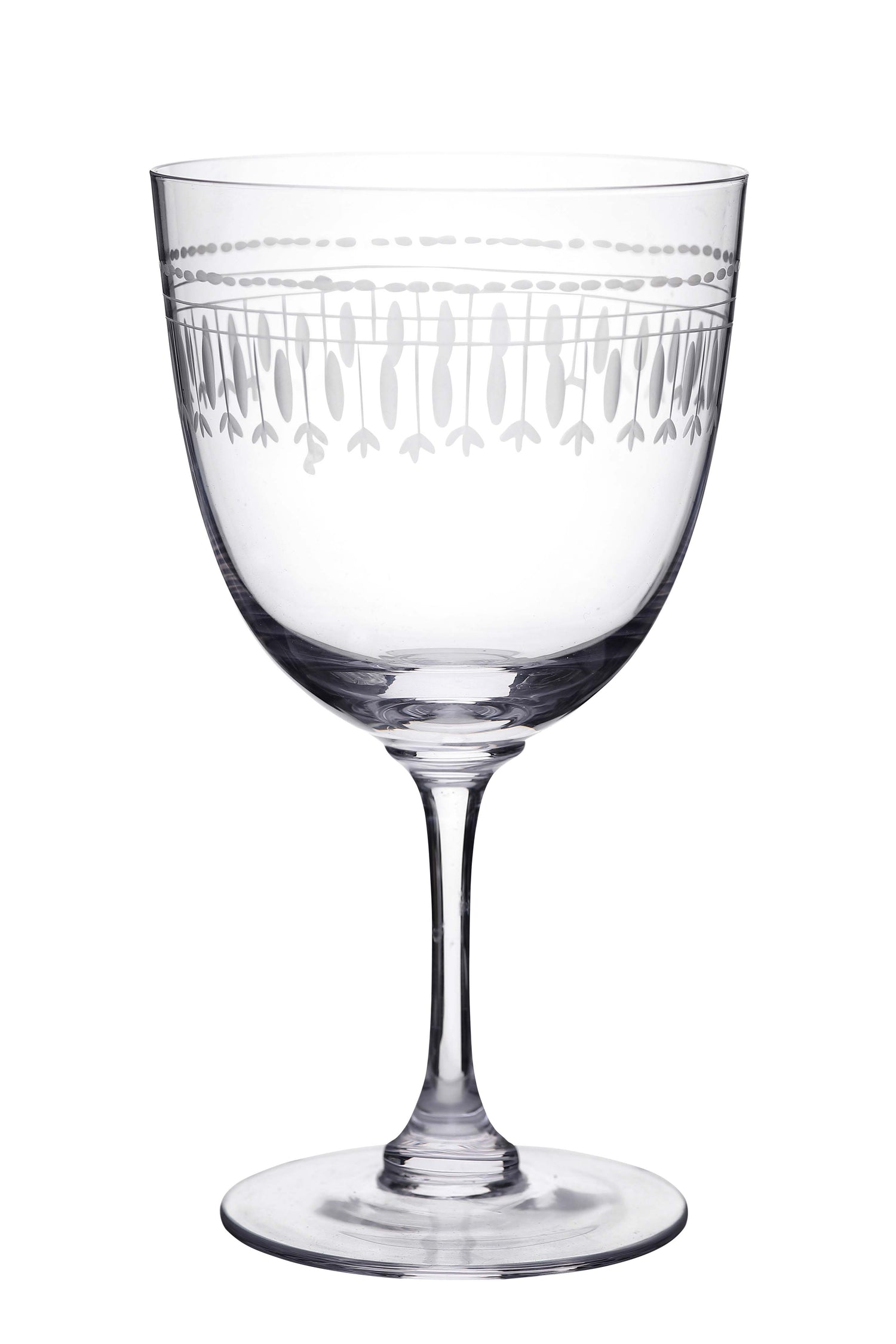 Crystal Wine Glasses With Ovals Design (Set of 6)