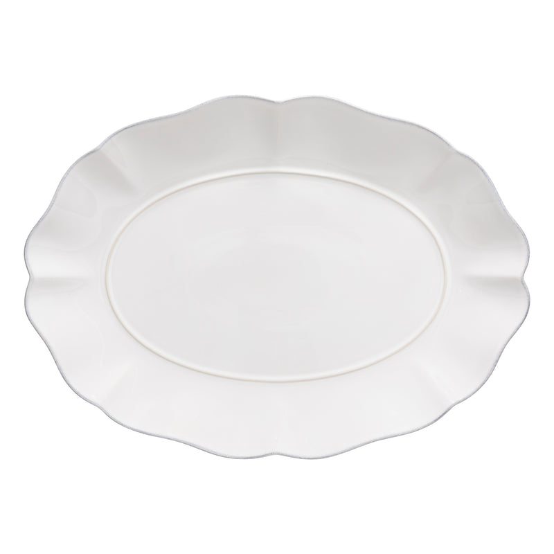 Oval Platter White Rosa