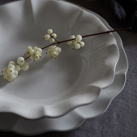 Pasta Bowl White Rosa