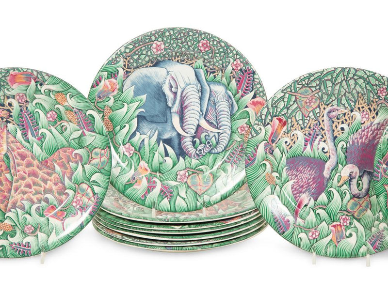 Twelve Gien Faience La Jungle Earthenware Dinner Plates – Home & Table