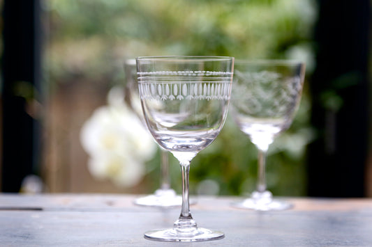 Crystal Wine Glasses With Ovals Design (Set of 6)