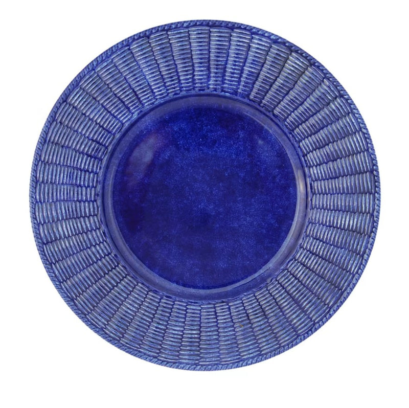 Cobalto Wicker Ceramic Plates (Set of 4)