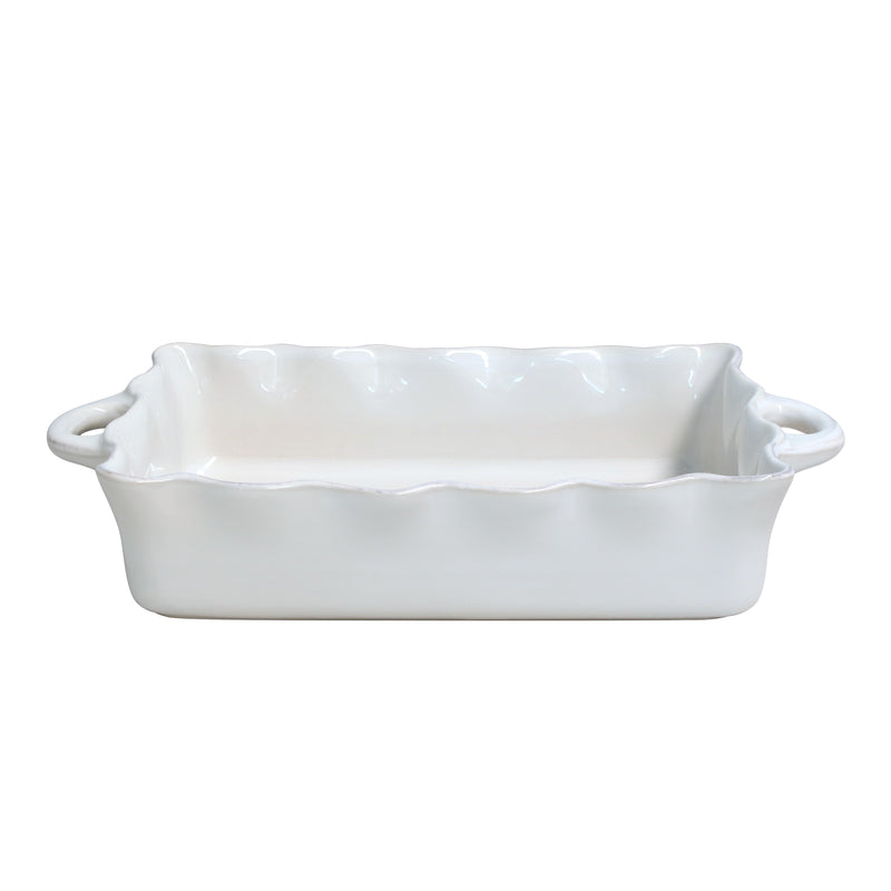 Cook & Host Baker Ruffled Lg Rectangle White